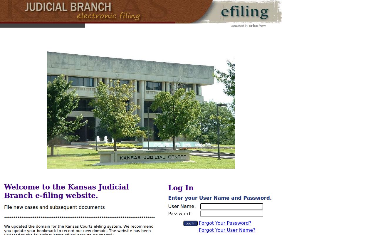 Kansas court system eFiling sign-in for attorney court filings