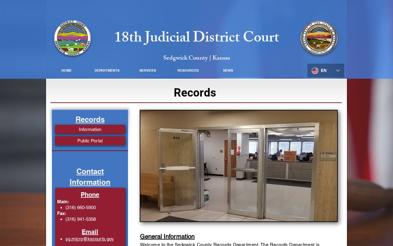 Kansas court records access and request information from a county District Court